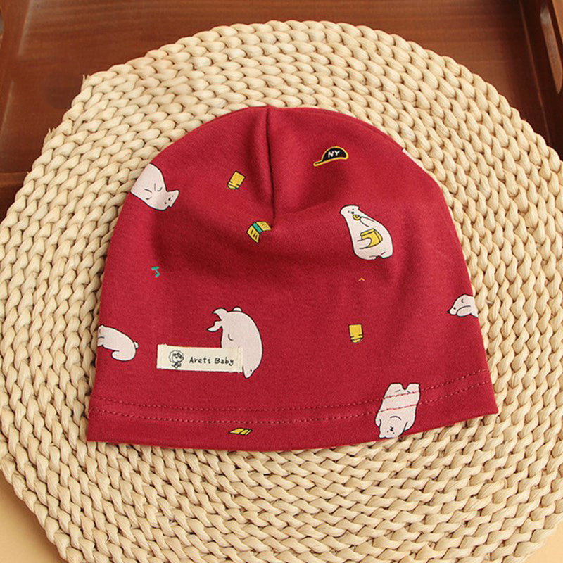 Infant Cotton Printed Warm Ear Protection Hat